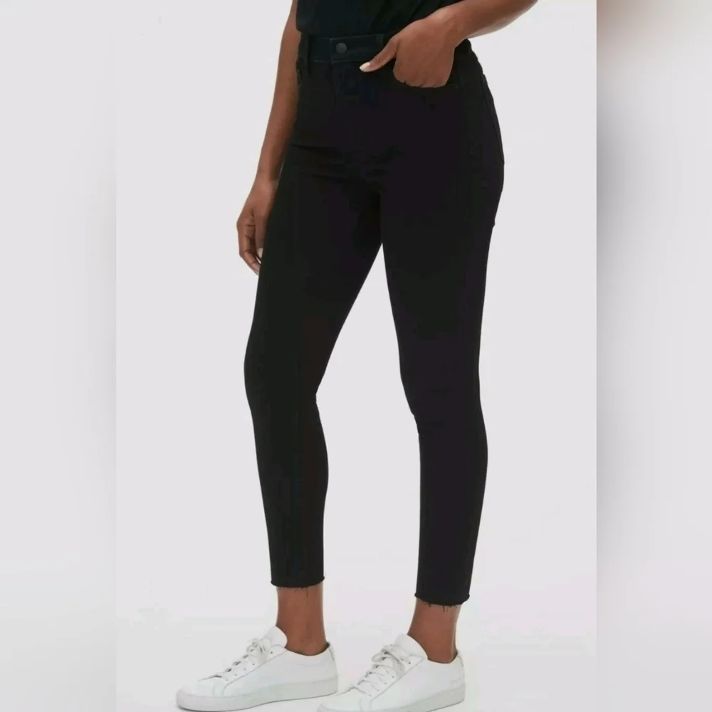 GAP High Rise Sculpt True Skinny Ankle Jeans RAW HEM Black Size 27/4 RT$99 NWT